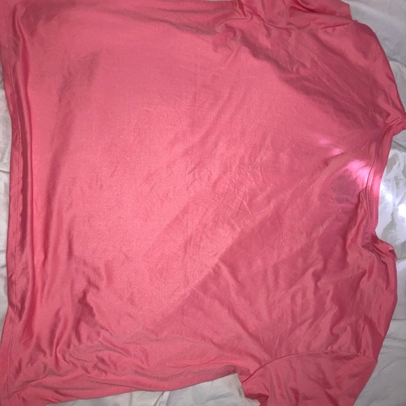 Short Sleeve Shirt: ‘Dream’ pink/salmon Women’s 3X Recycled Polyster/Spandex Tee - Picture 5 of 7